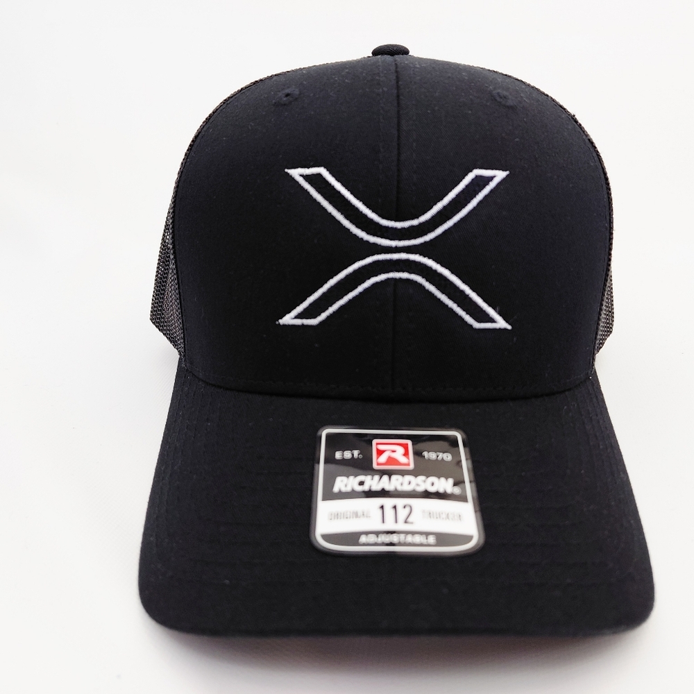 XRP Crypto Ripple Richardson Trucker Mesh Snapback Hat Cap Embroidered